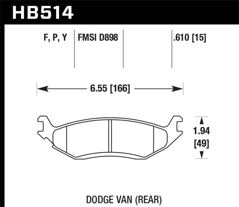 Hawk HB514F.610 HPS Street Brake Pads