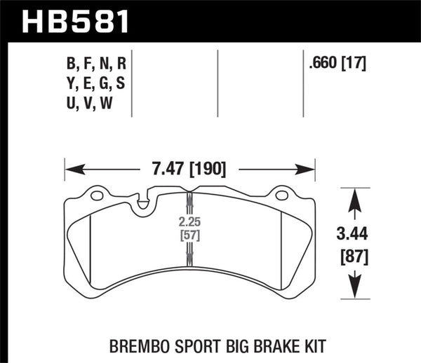 Hawk HB581Q.660 DTC-80 Brembo 17mm Race Brake Pads