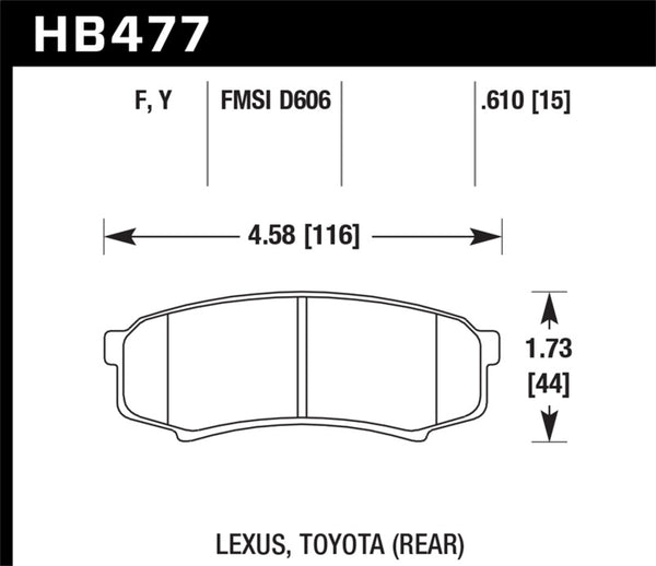 Hawk HB477F.610 HPS Street Brake Pads