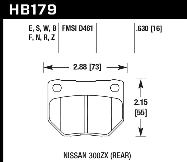 Hawk HB179W.630 06-07 WRX DTC-30 Rear Race Pads