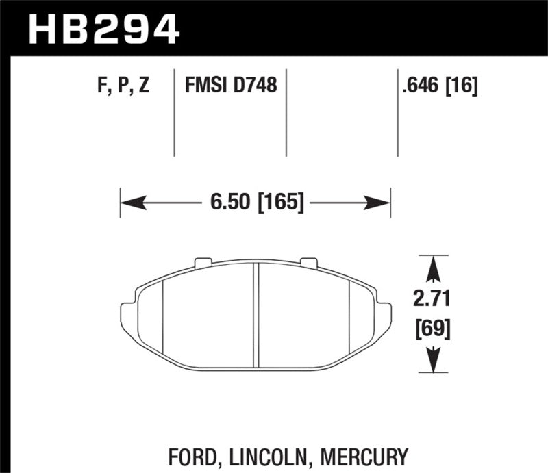 Hawk HB294F.646 HPS Street Brake Pads