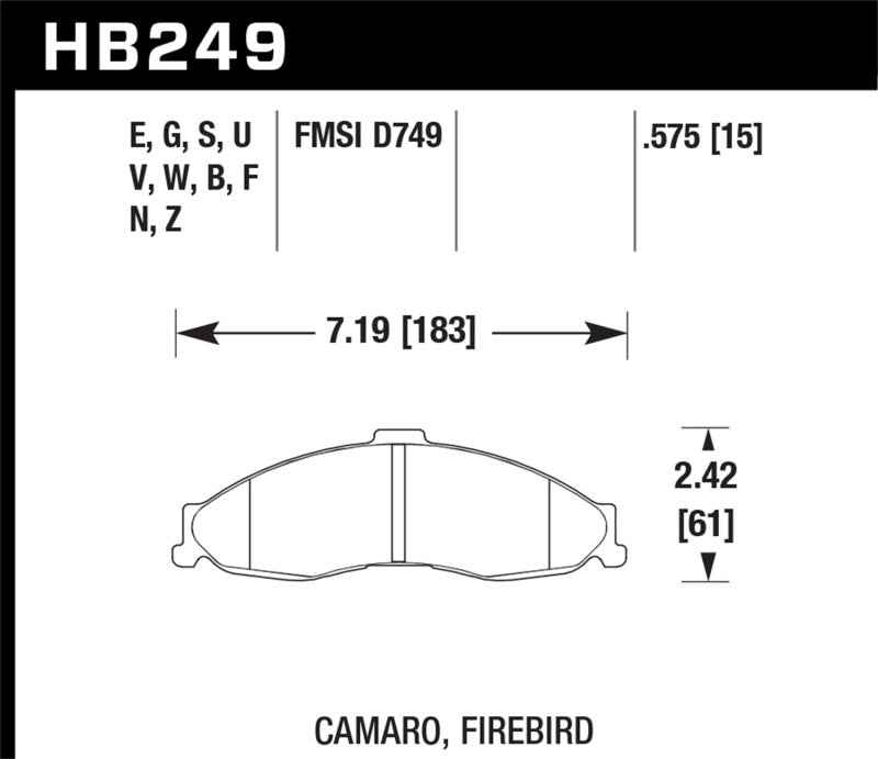 Hawk HB249F.575 HPS Street Brake Pads