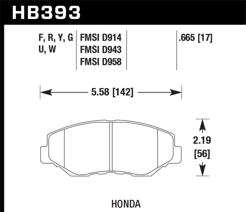 Hawk HB393G.665 13-15 Honda Civic Si DTC-60 Front Race Brake Pads