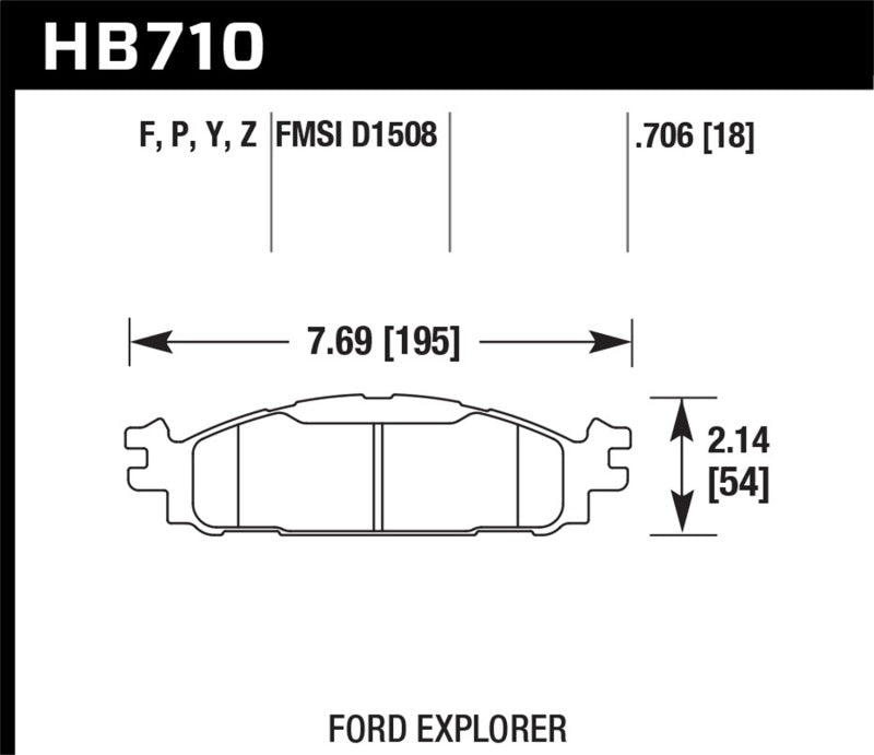 Hawk HB710B.706 11-19 Ford Explorer / Taurus HPS 5.0 Front Brake Pads