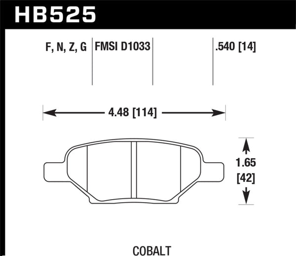 Hawk HB525N.540 HP+ Street Brake Pads