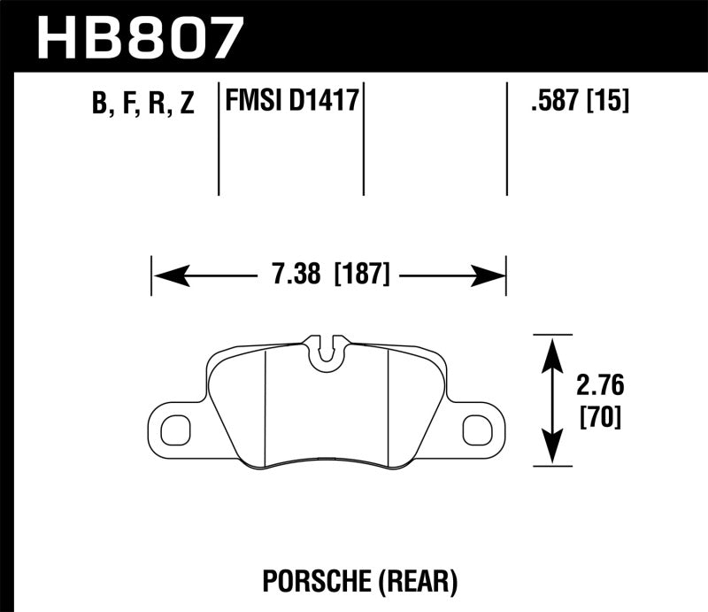 Hawk HB807B.587 2014 Porsche 911 HPS 5.0 Rear Brake Pads