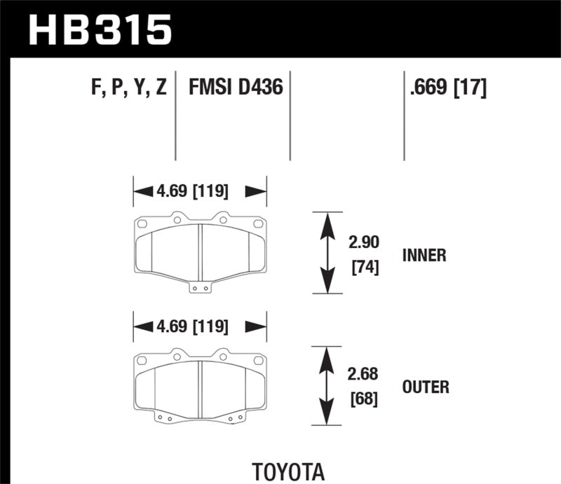 Hawk HB315F.669 HPS Street Brake Pads