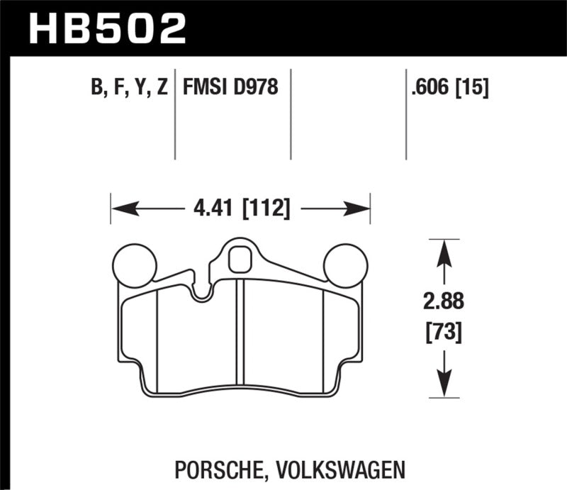 Hawk HB502B.606 2007-2014 Audi Q7 Premium HPS 5.0 Rear Brake Pads