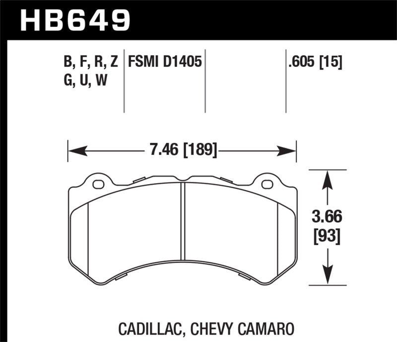 Hawk 08-12 Cadillac CTS-V / 12 Jeep Grand Cherokee (WK2) SRT8 DTC-30 Plaquettes de frein de course avant