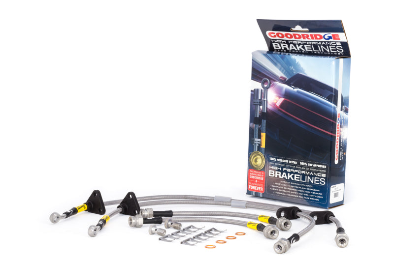 Goodridge 89-91 Honda Civic/CRX (w/Rear Drum) Stainless Steel Brake Line Kit