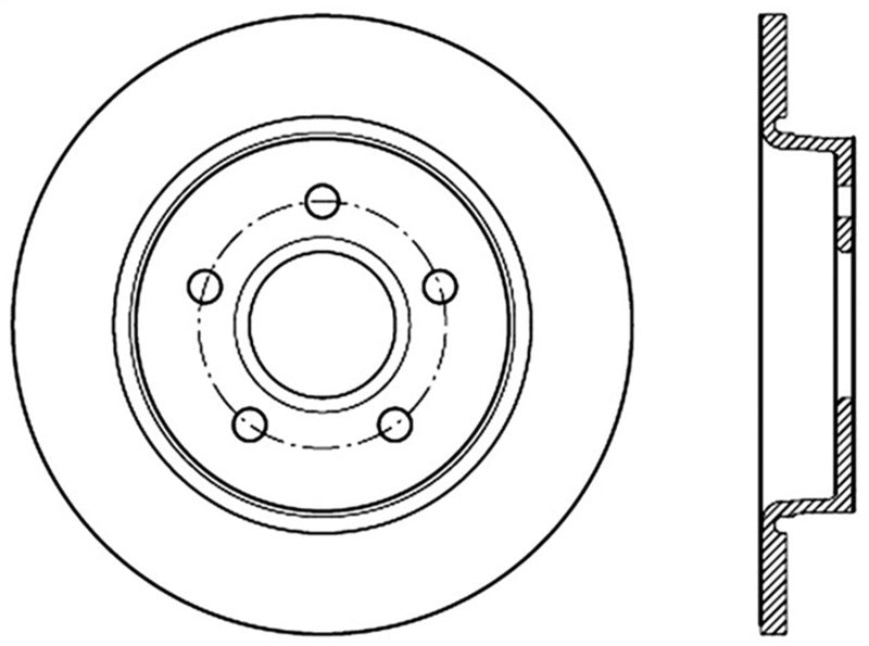 StopTech 13 Ford Focus ST Rotor arrière gauche rainuré