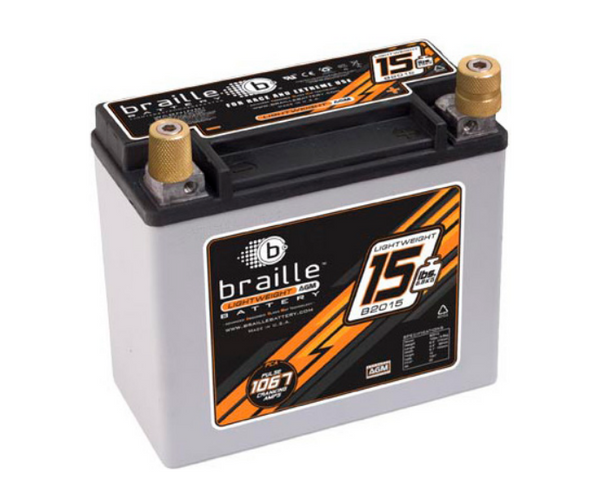 B2015 Braille Lightweight AGM Battery 15lbs/1067PCA