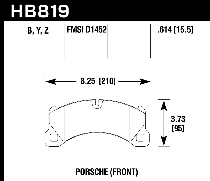 Hawk HB819B.614 11-13 Porsche Cayenne HPS 5.0 Front Brake Pads