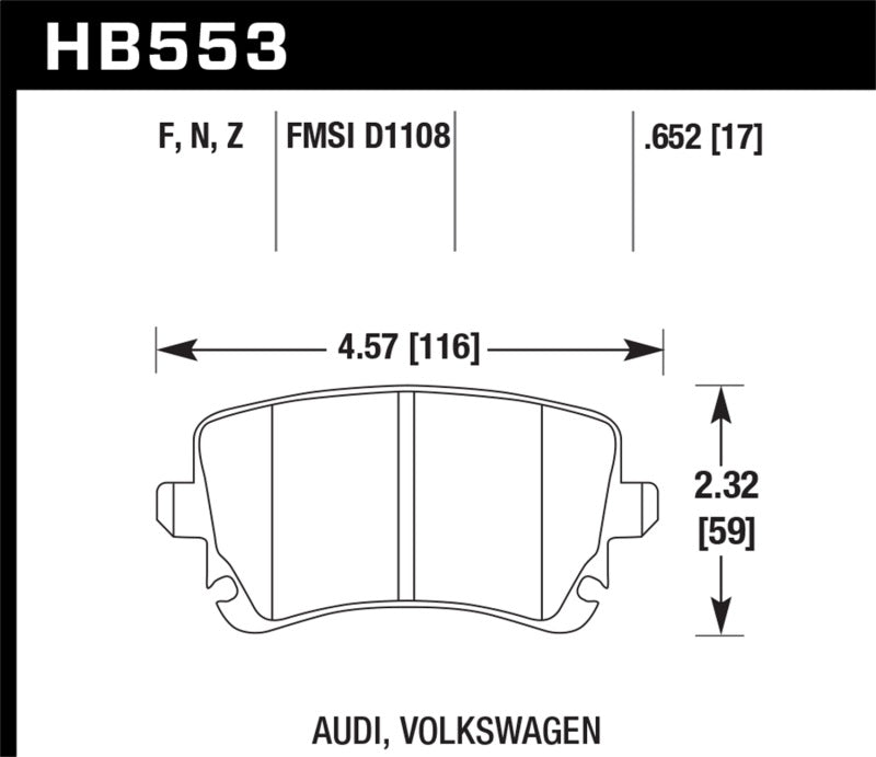 Hawk HB553N.652 HP+ Street Brake Pads