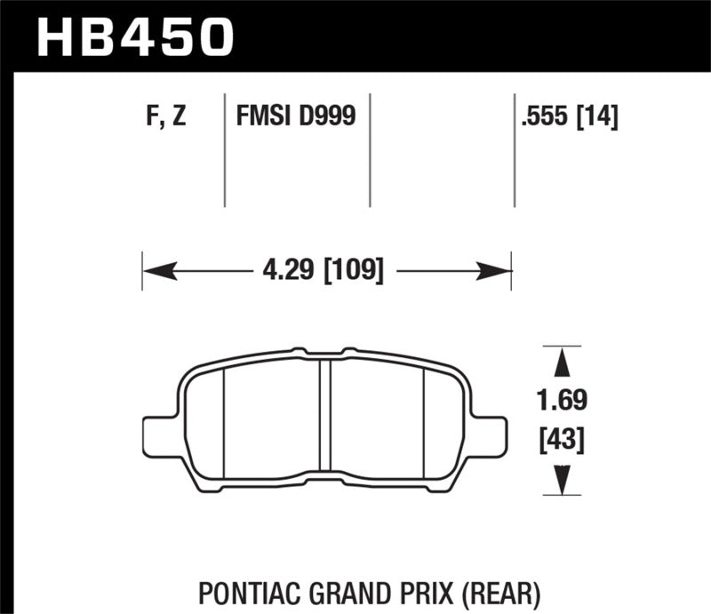 Hawk HB450F.555 HPS Street Brake Pads